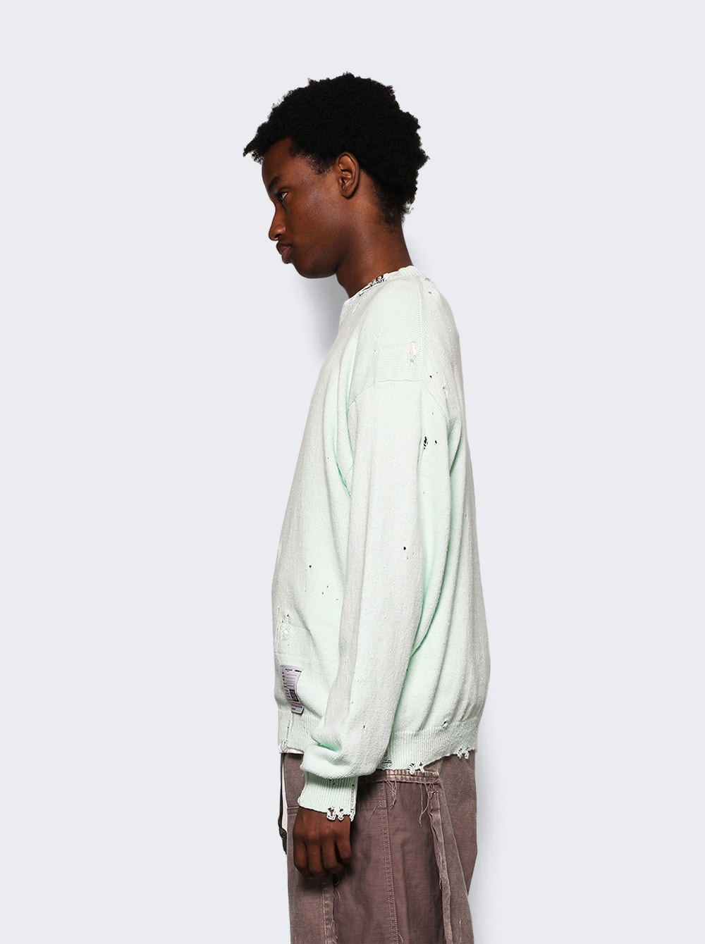 Distressed Sweater Green - 4