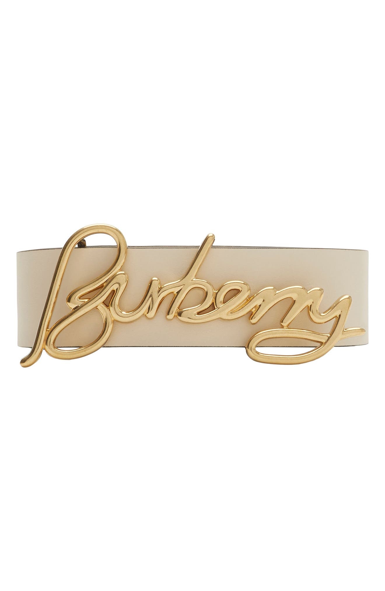 burberry Signature Reversible Leather Belt in Black/Soap at Nordstrom - 3