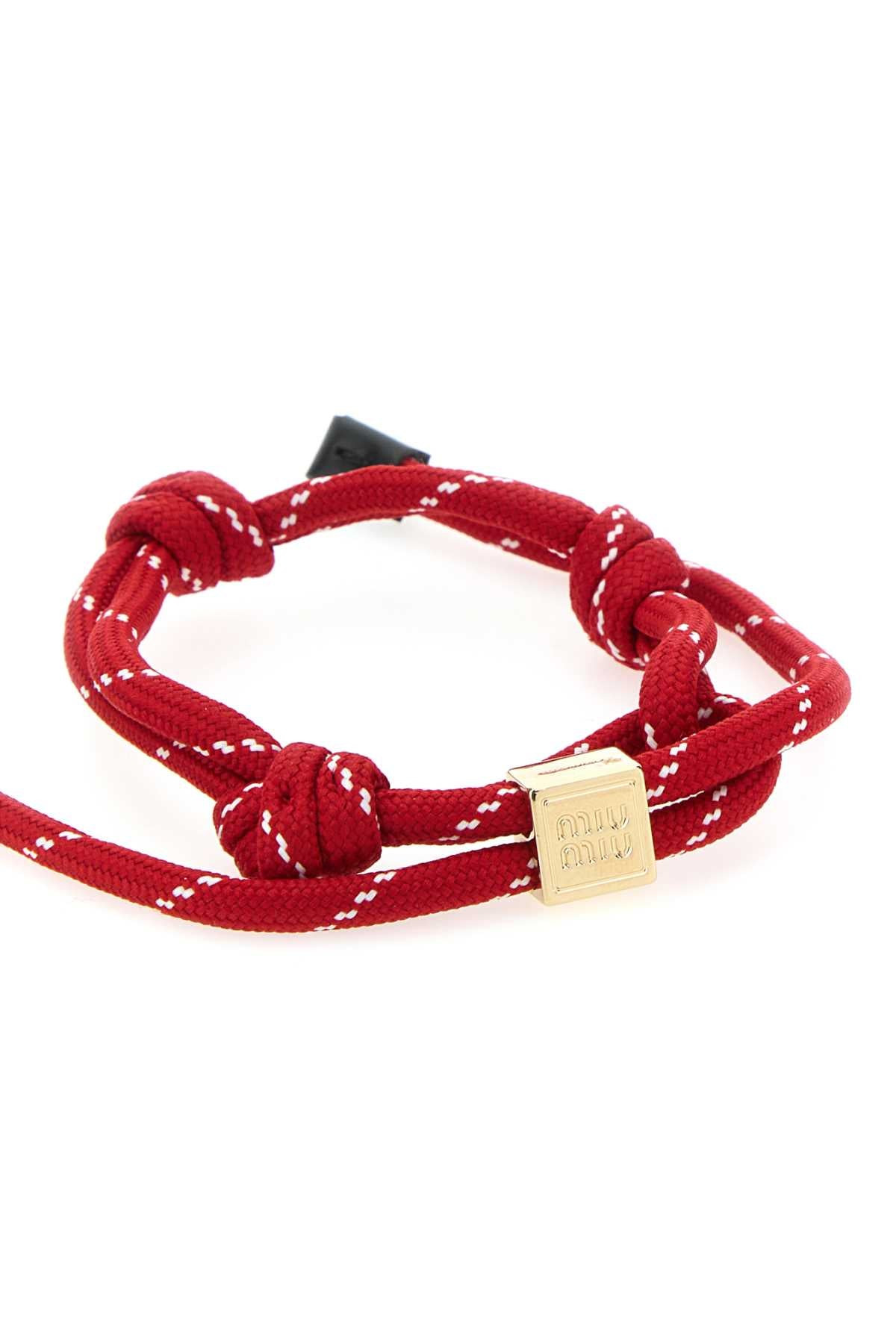 Miu Miu Women Red Fabric Bracelet - 2