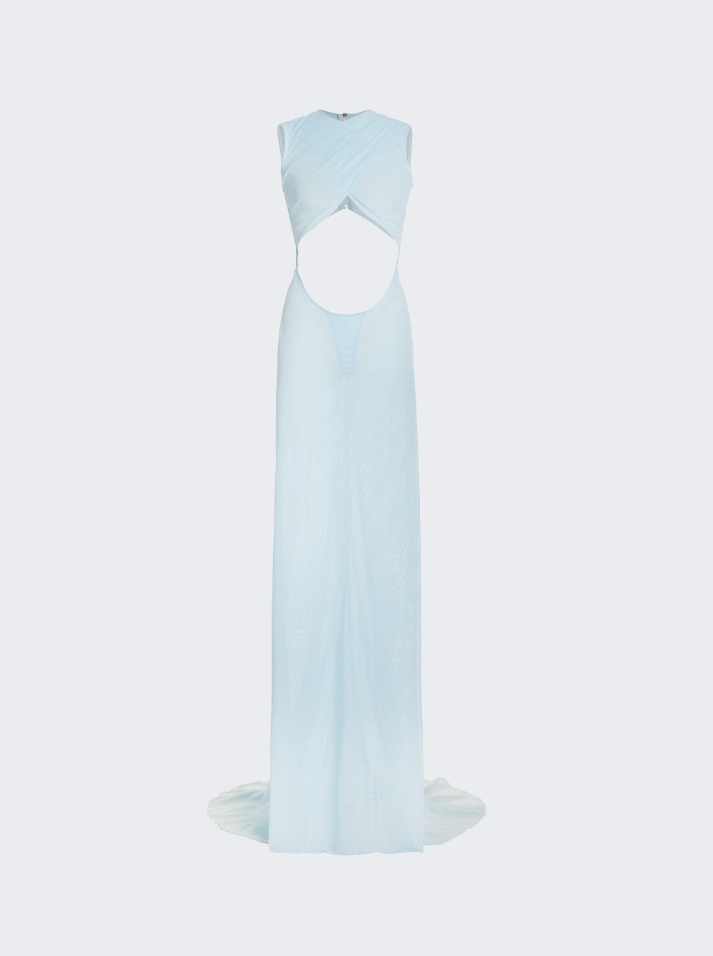 Sleeveless Gown With Criss Cross Draping Baby Blue - 1