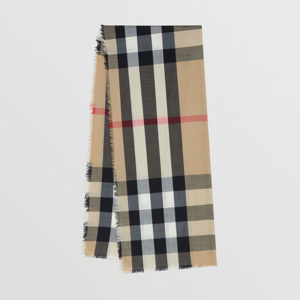 Lightweight Check Cashmere Scarf - 1