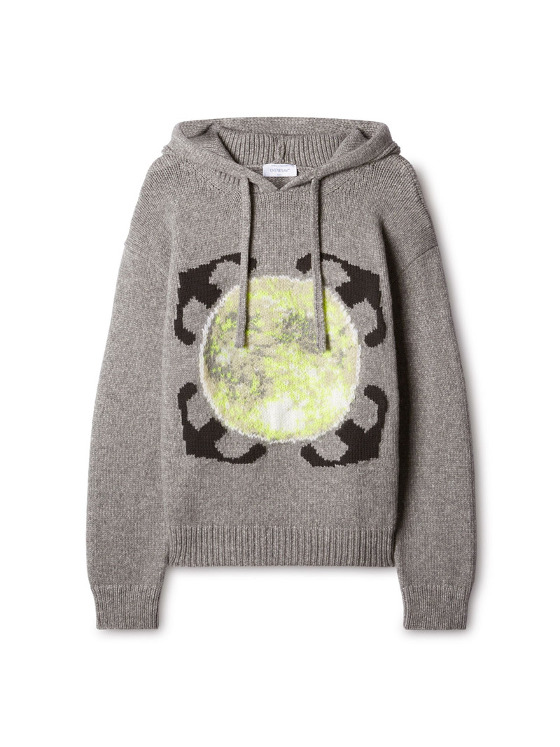 Arrow Moon Chunky Knit Hoodi - 1