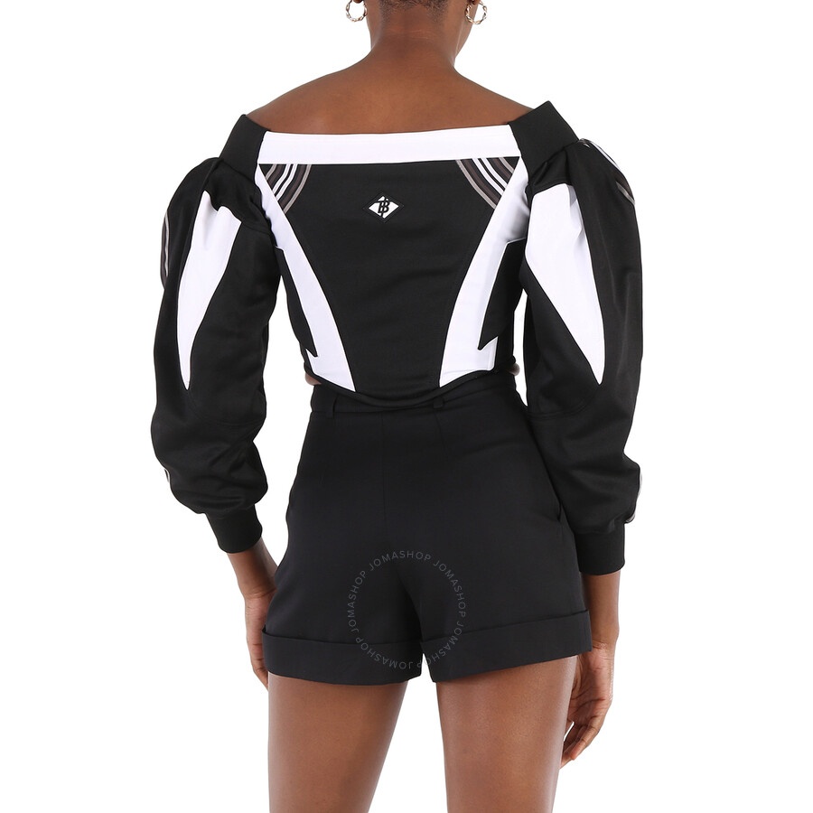 Burberry Black Jersey Off Shoulder Corset Top - 2