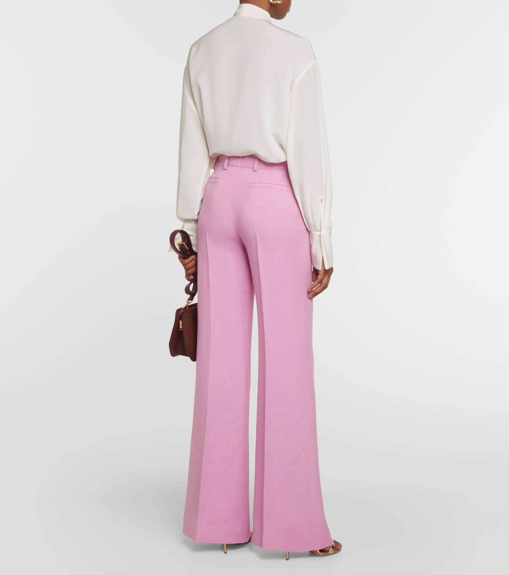 Wide-leg wool-blend pants - 3