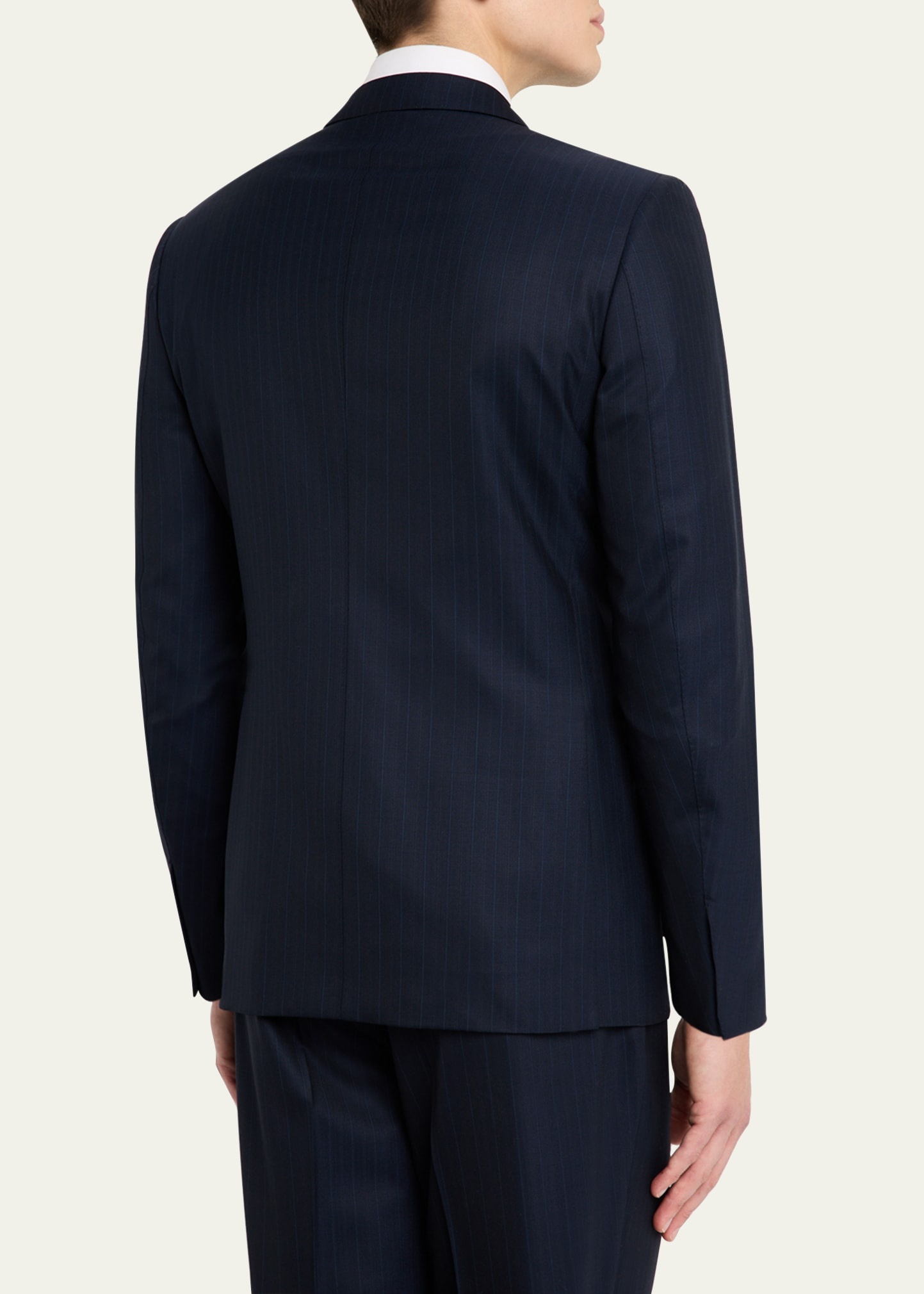 Men's Striped Wool Suit - 6