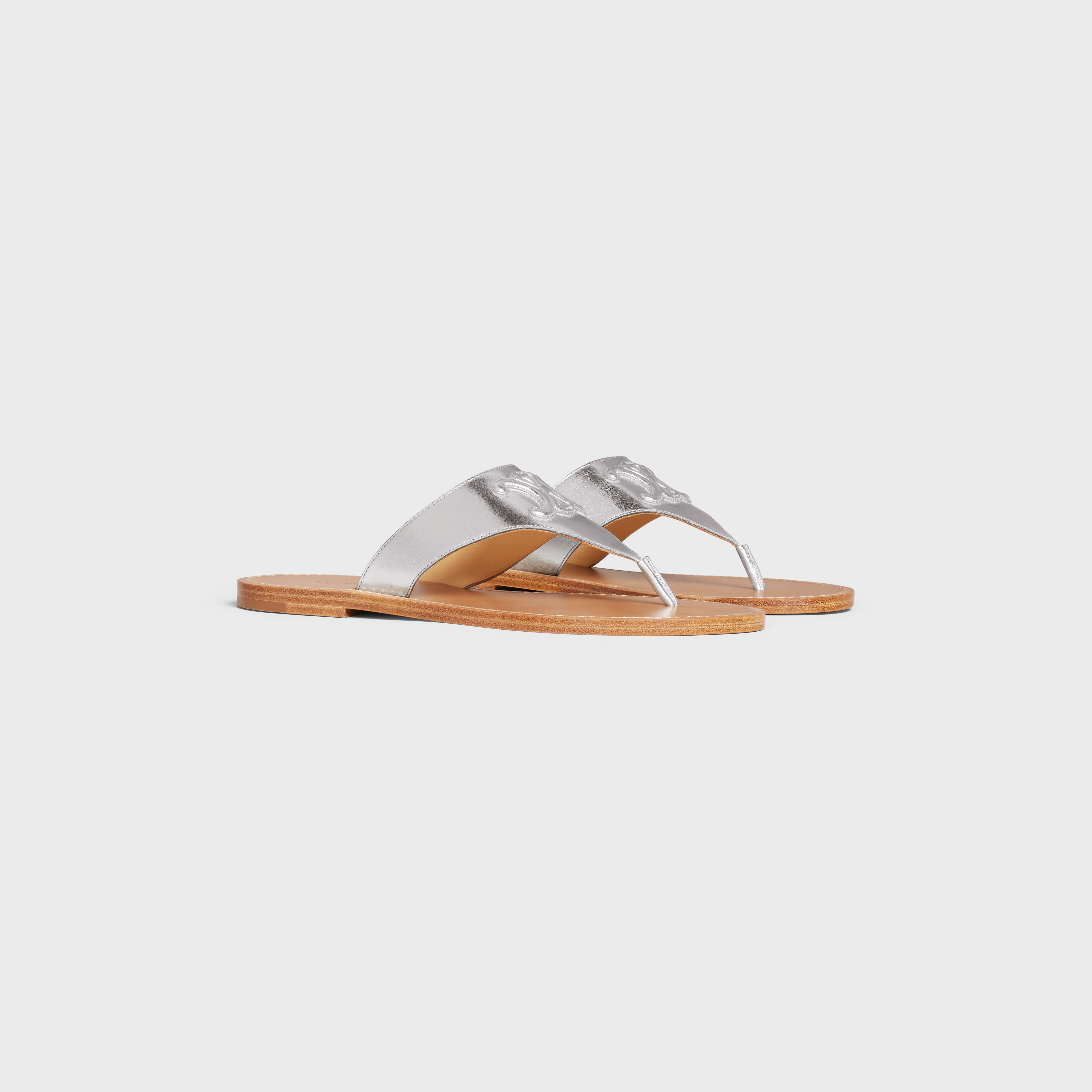 CELINE TRIOMPHE FLAT THONG in Metalized Calfskin - 2