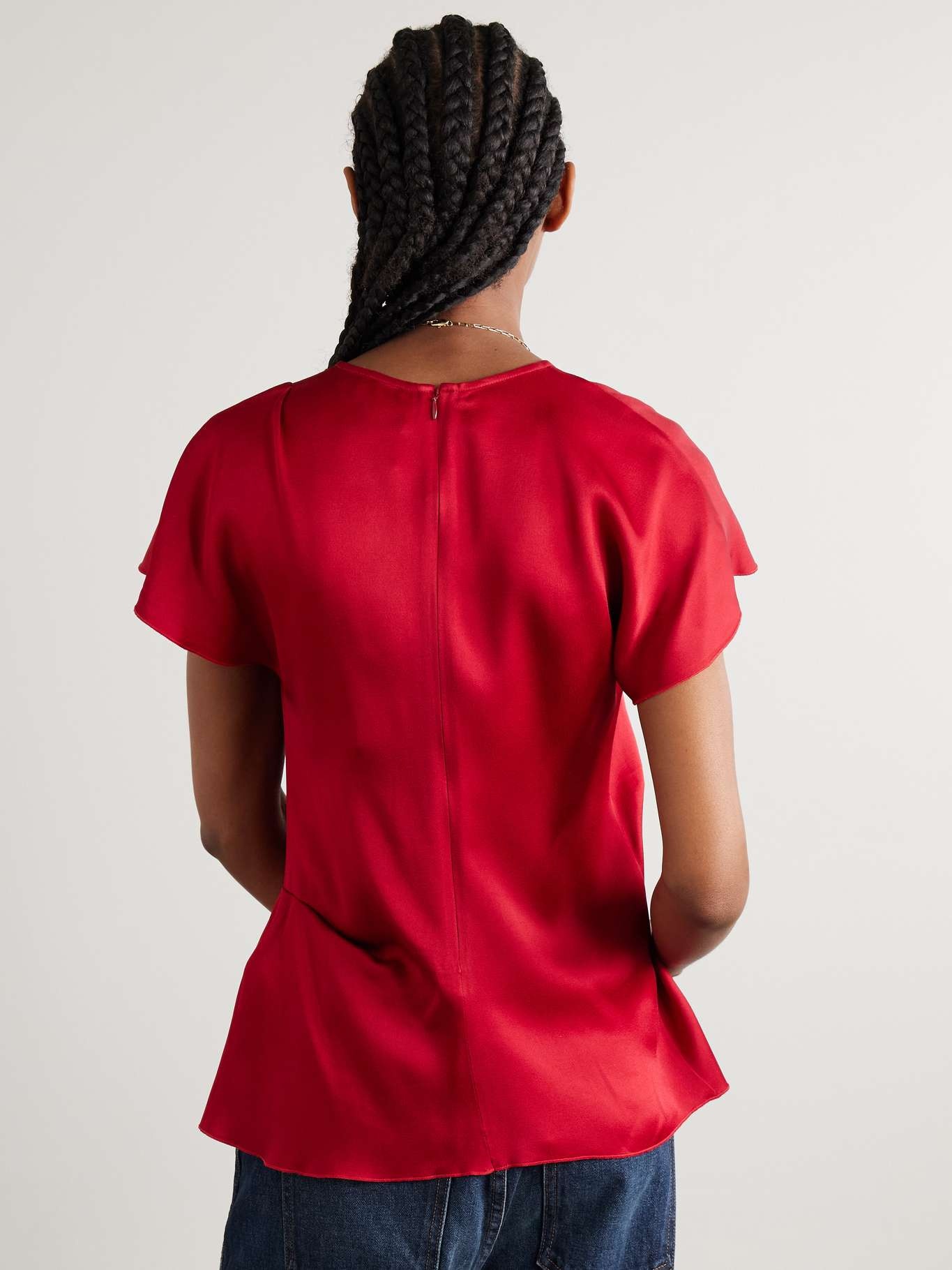 Draped satin top Red - 3