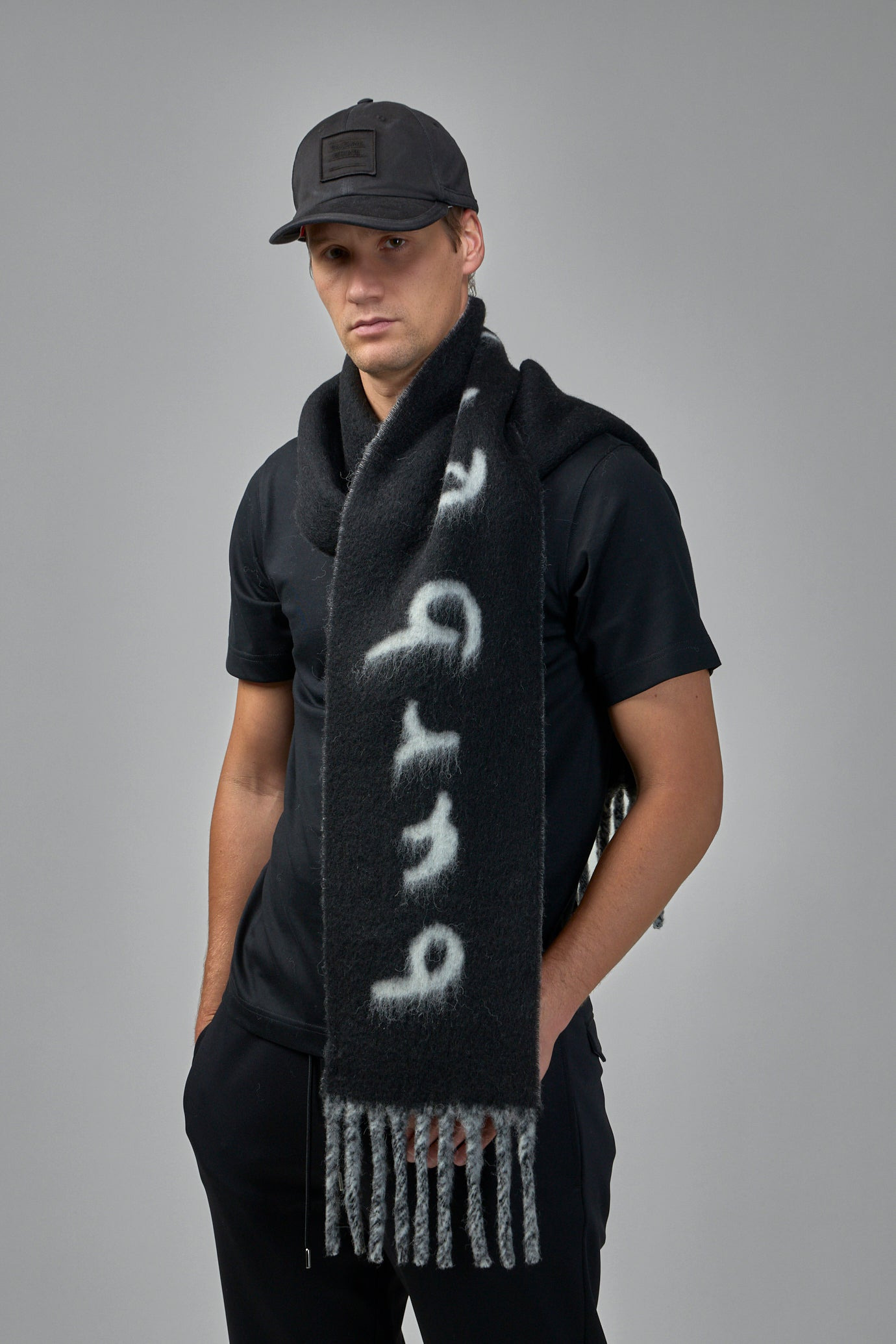 Reversible Logo Alpaca Wool Blend Scarf - 2