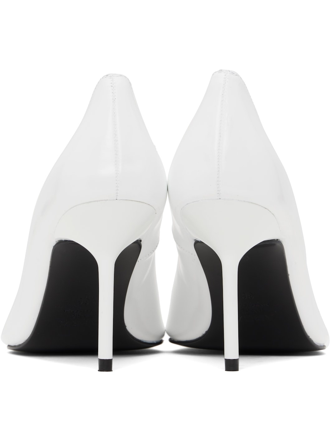 White Pointed Toe Heels - 2