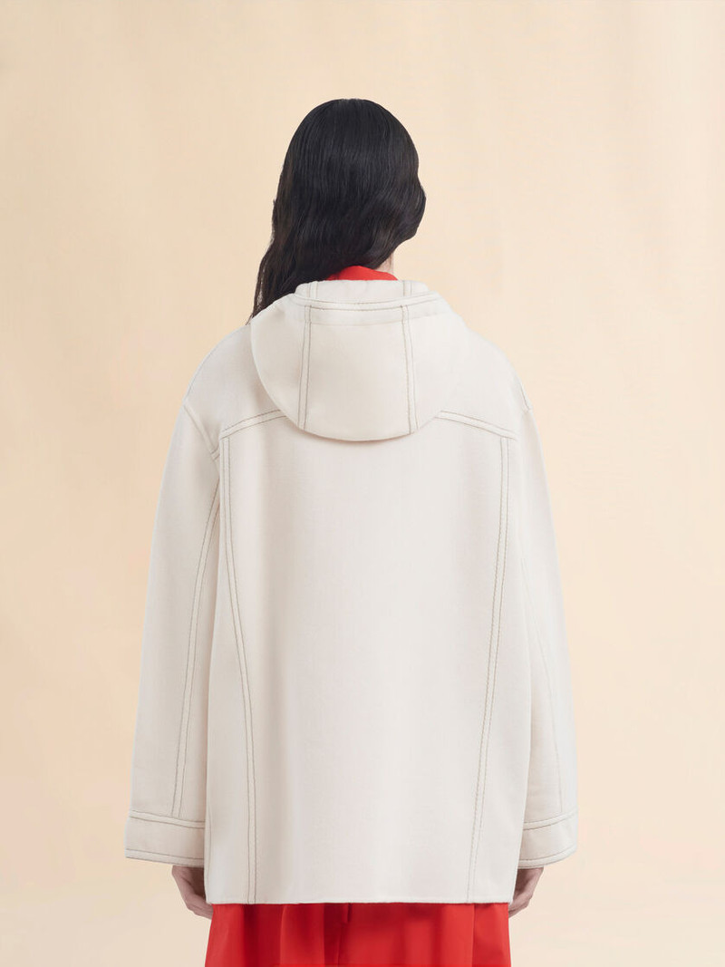 WHITE CASHMERE WOOL HOODIE WITH MARNI SYMBOL 3