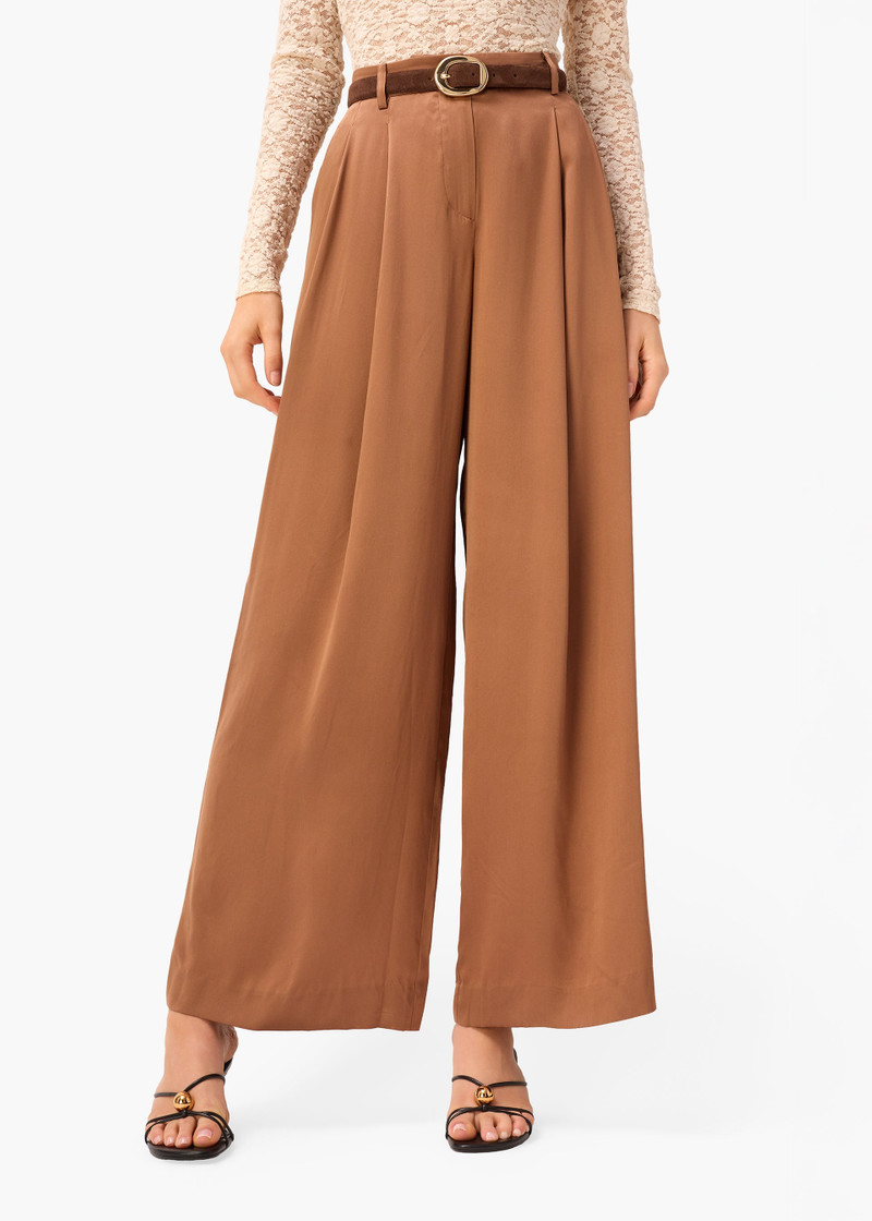 FABIAN WIDE LEG HIGH RISE PANT CAROB 4