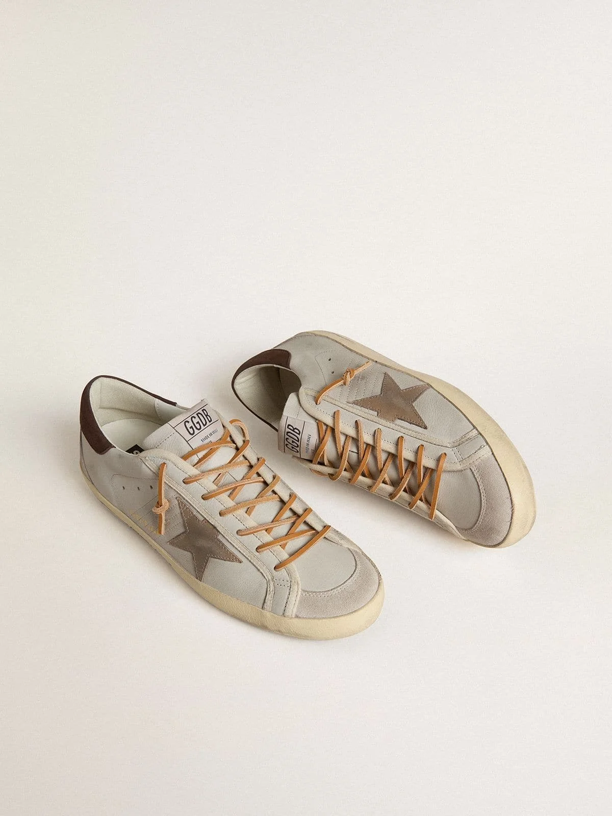 Golden Goose Men's Super-Star with tobacco-colored croc-print