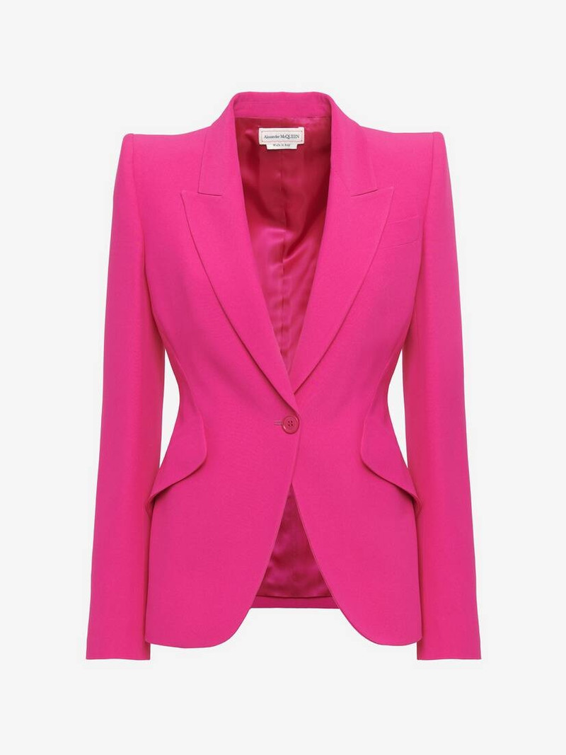Alexander McQueen Women's Peak Shoulder Leaf Crepe Jacket in
