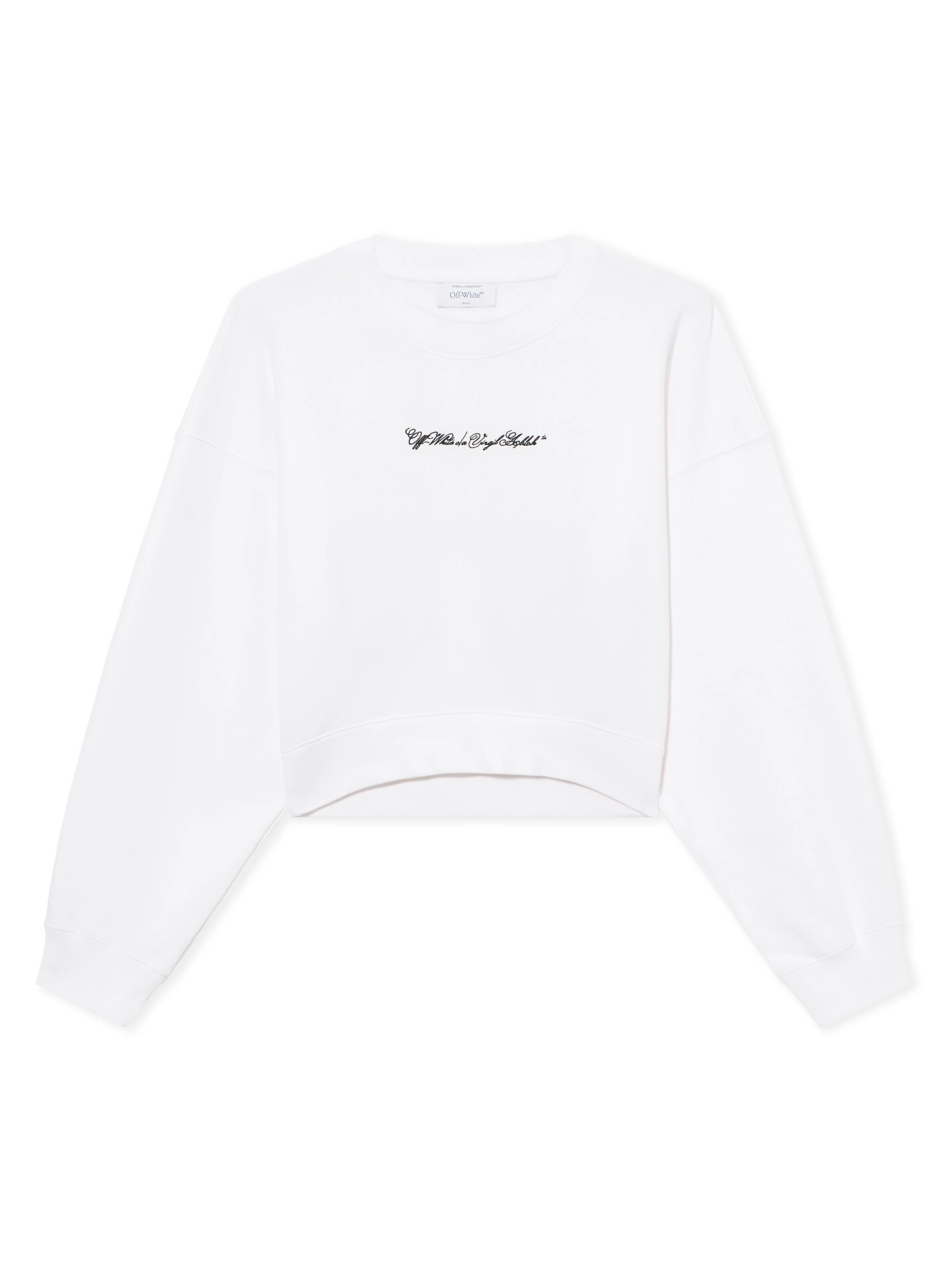 Embroidered Arrow Script Crop Crewneck - 1