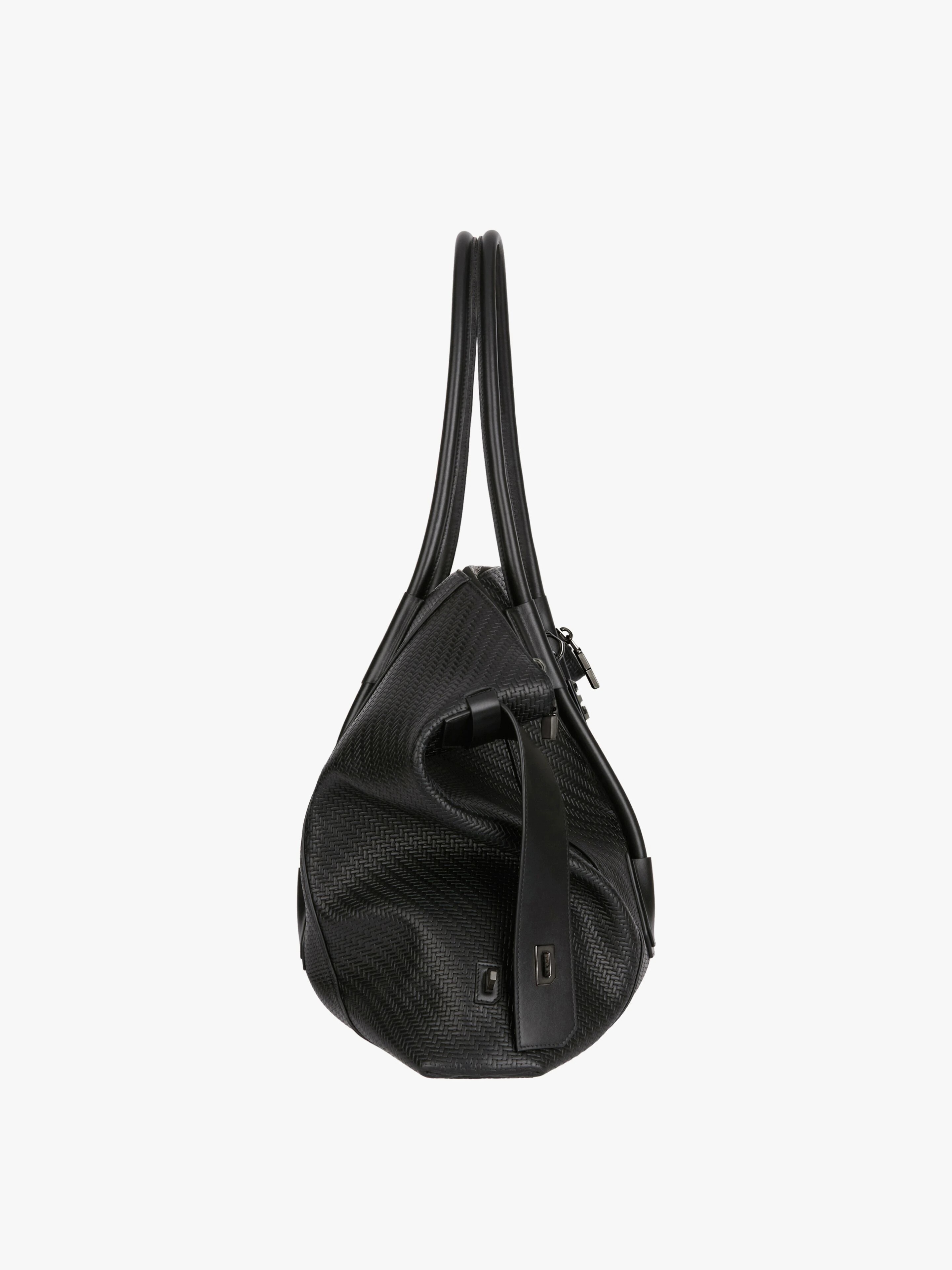 LARGE ANTIGONA LOCK SOFT BAG IN BRAIDED-EFFECT LEATHER - 3