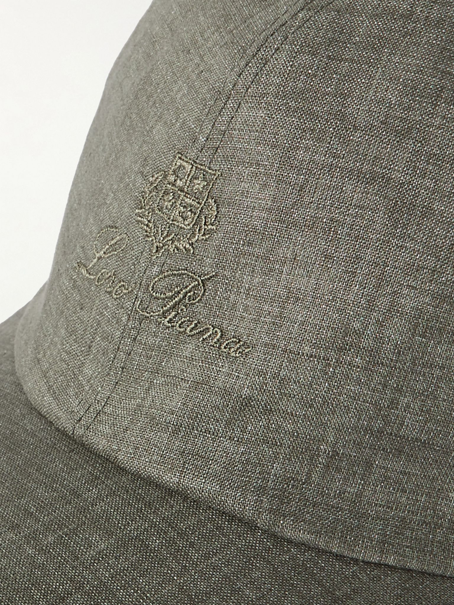 Logo-Embroidered Linen Baseball Cap Green - 4