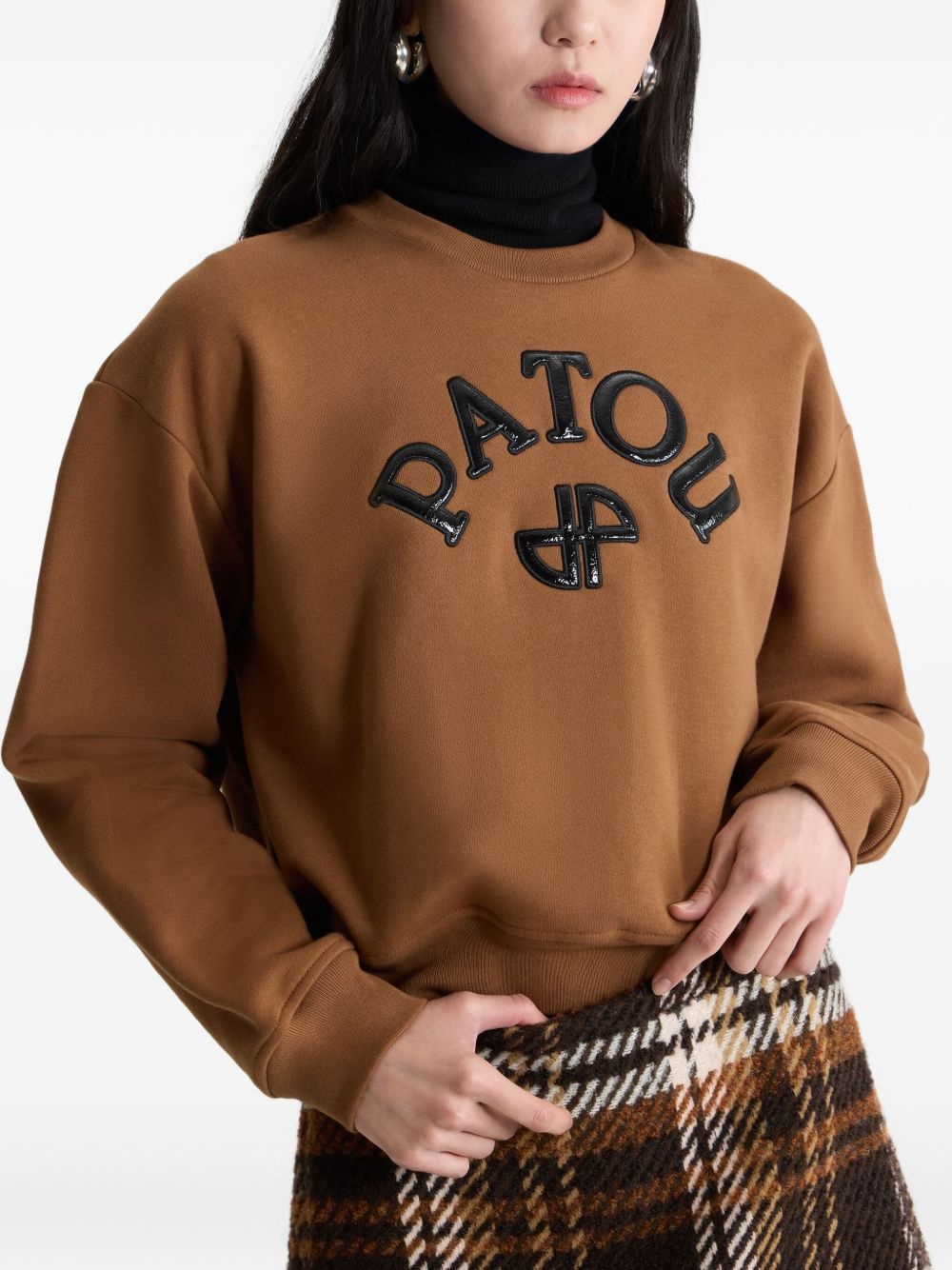 logo-appliqué fleece sweatshirt - 4
