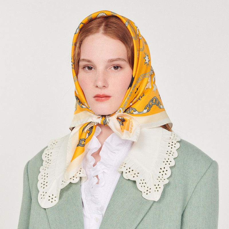 Printed silk twill scarf 1