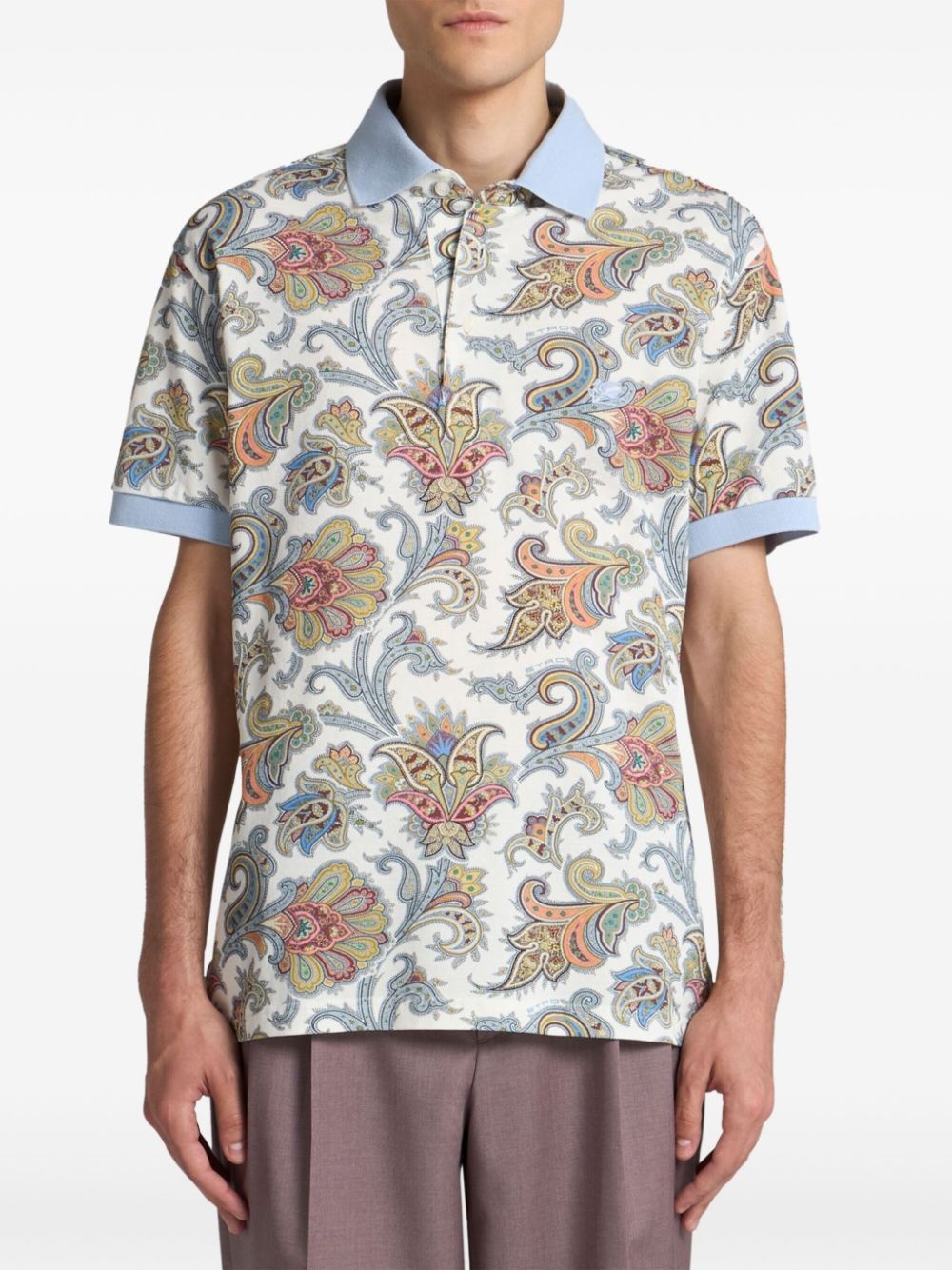 paisley cotton polo shirt - 2