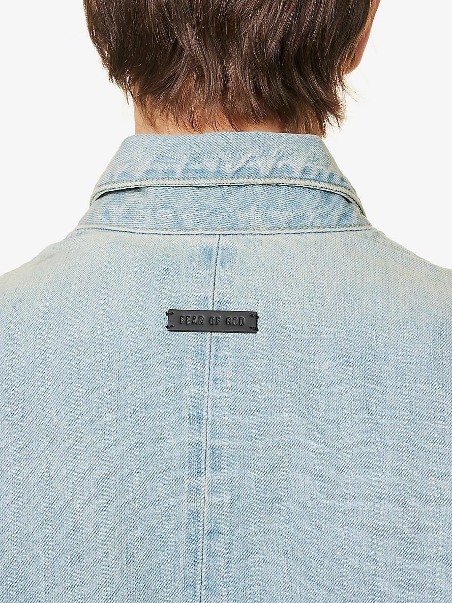 Brand-patch relaxed-fit denim jacket - 5