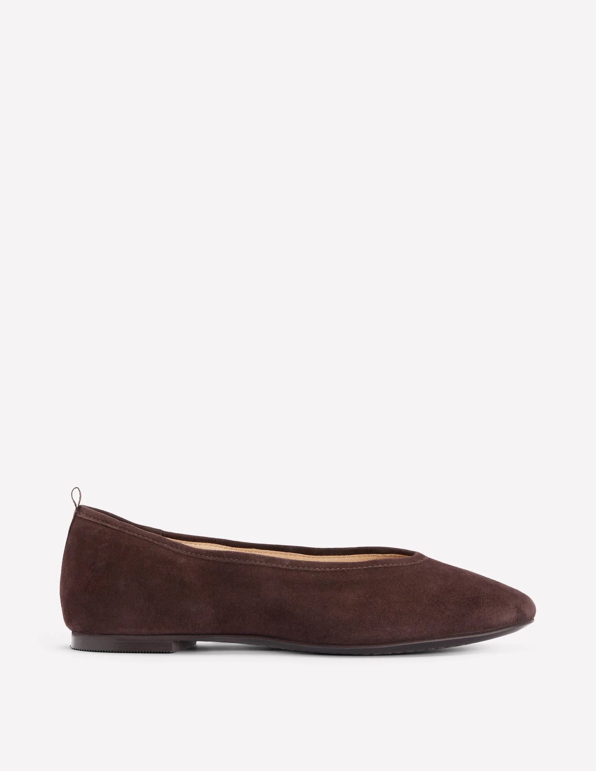 High Cut Ballet Flats-Bitter Chocolate - 1