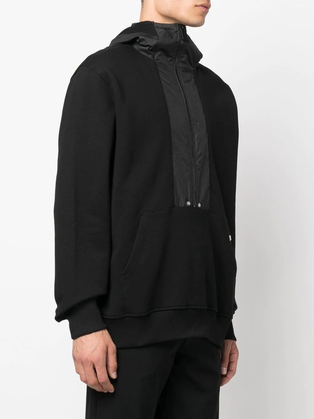 panelled long-sleeve hoodie - 3