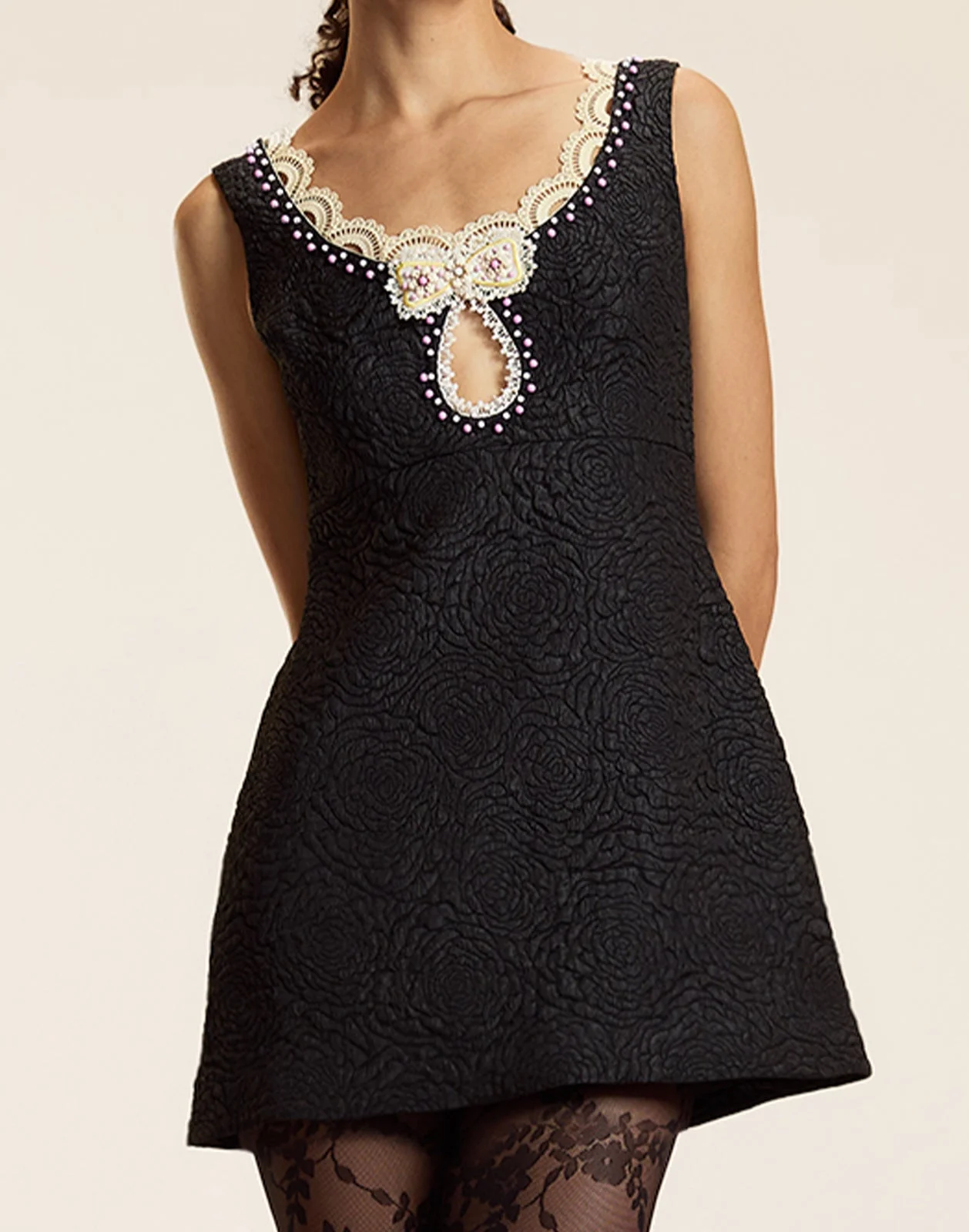 Petit Four Lace Trim Dress - 1