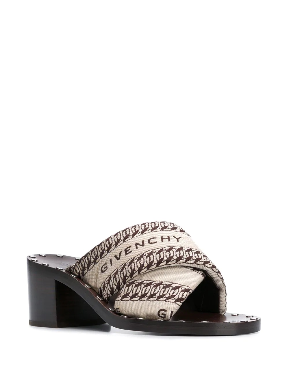 jacquard logo slip-on sandals - 2