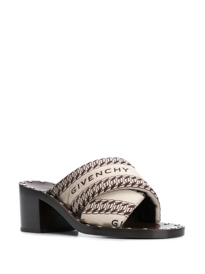 Givenchy jacquard logo slip-on sandals outlook