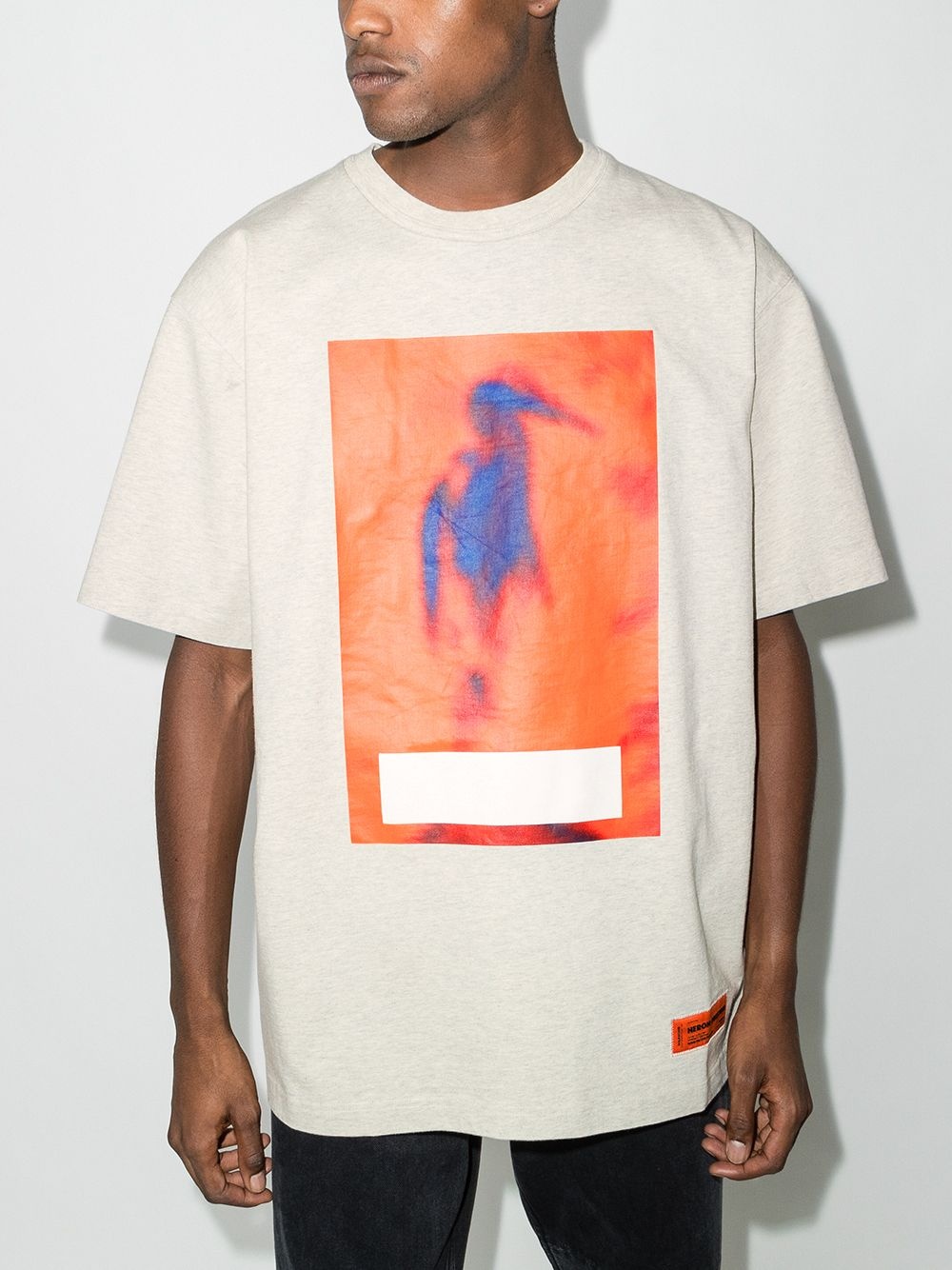 censored heron print T-shirt - 2