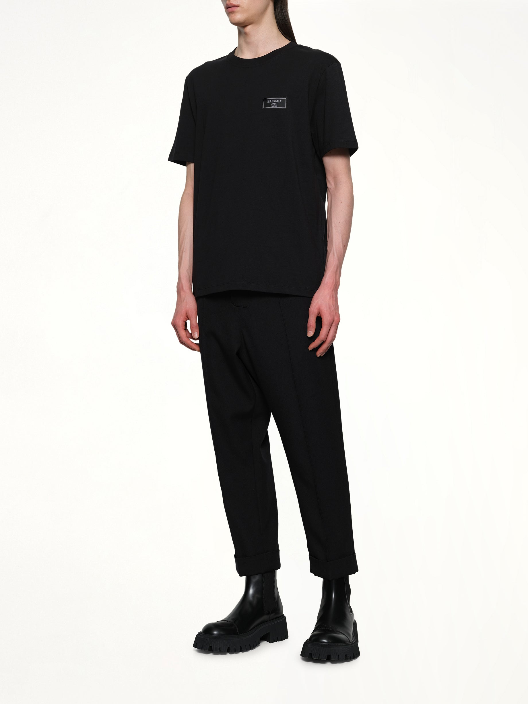 Couture Label Regular T-Shirt in Black - 4