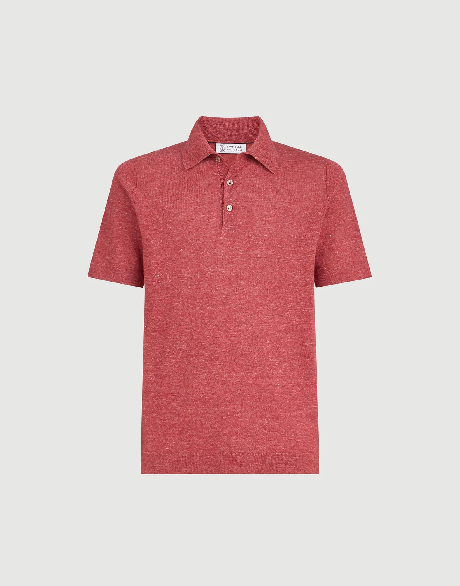 Linen and cotton knit polo - 1