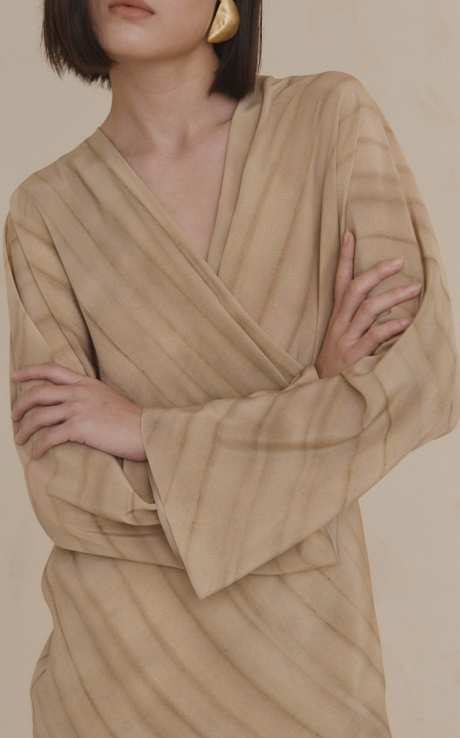 Fedra Striped Silk Wrap Top stripe - 3