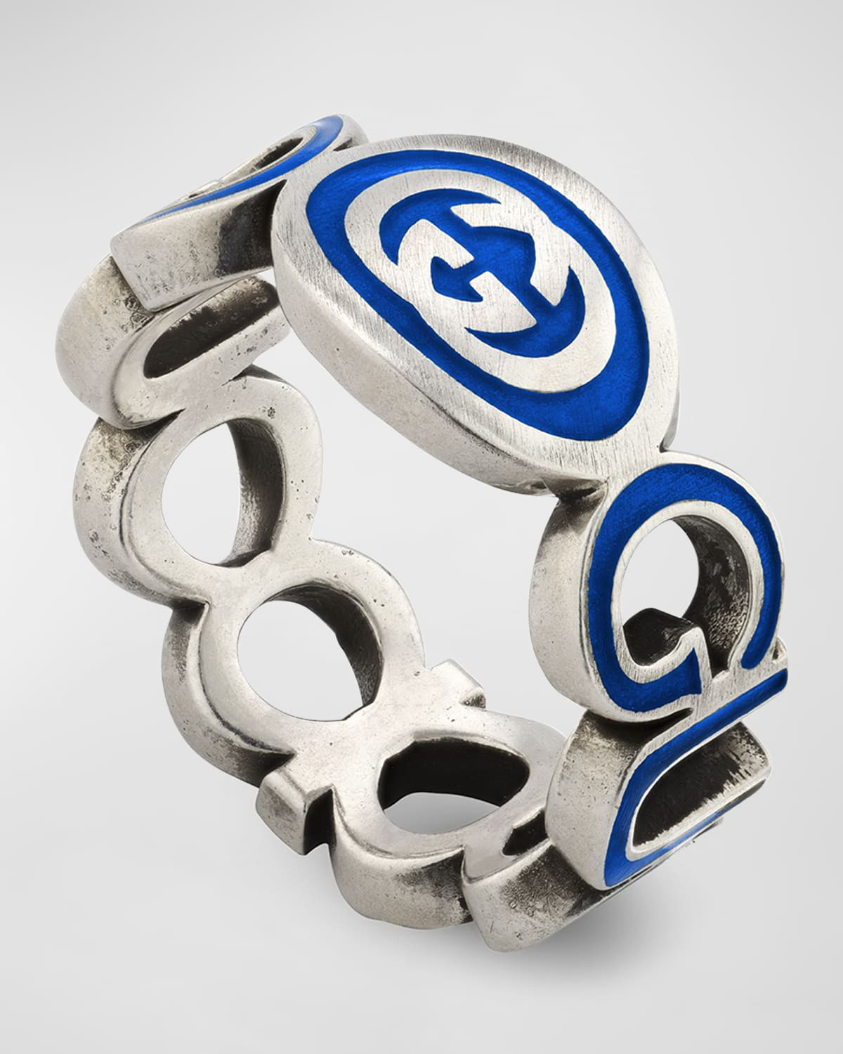 Men's Interlocking G Enamel Band Ring - 3