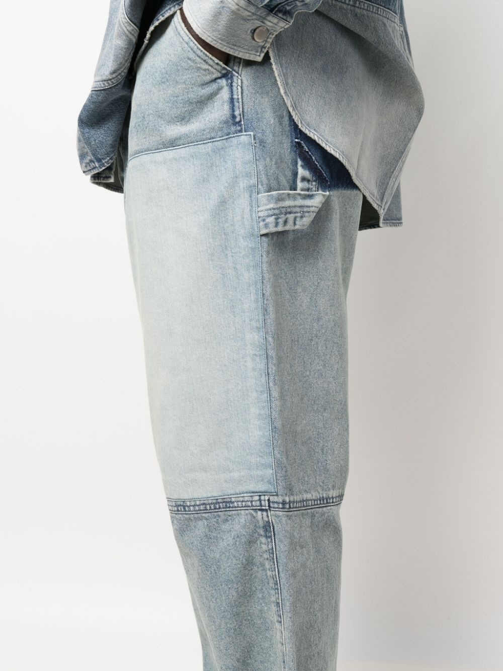 panelled wide-leg jeans - 5