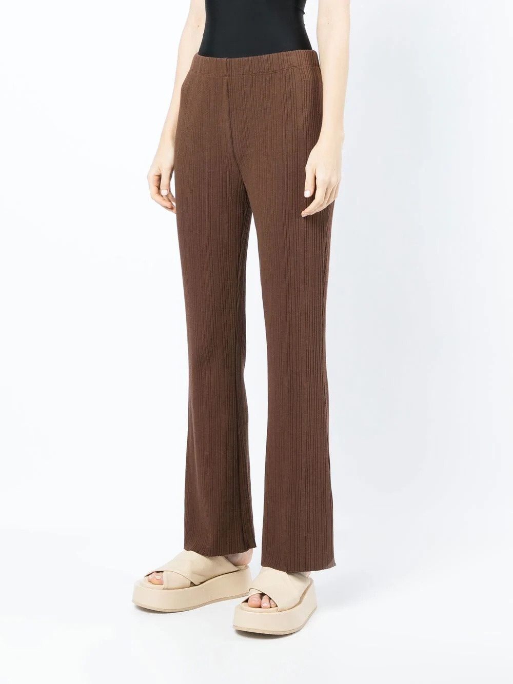 elasticated ribbed trousers - 3