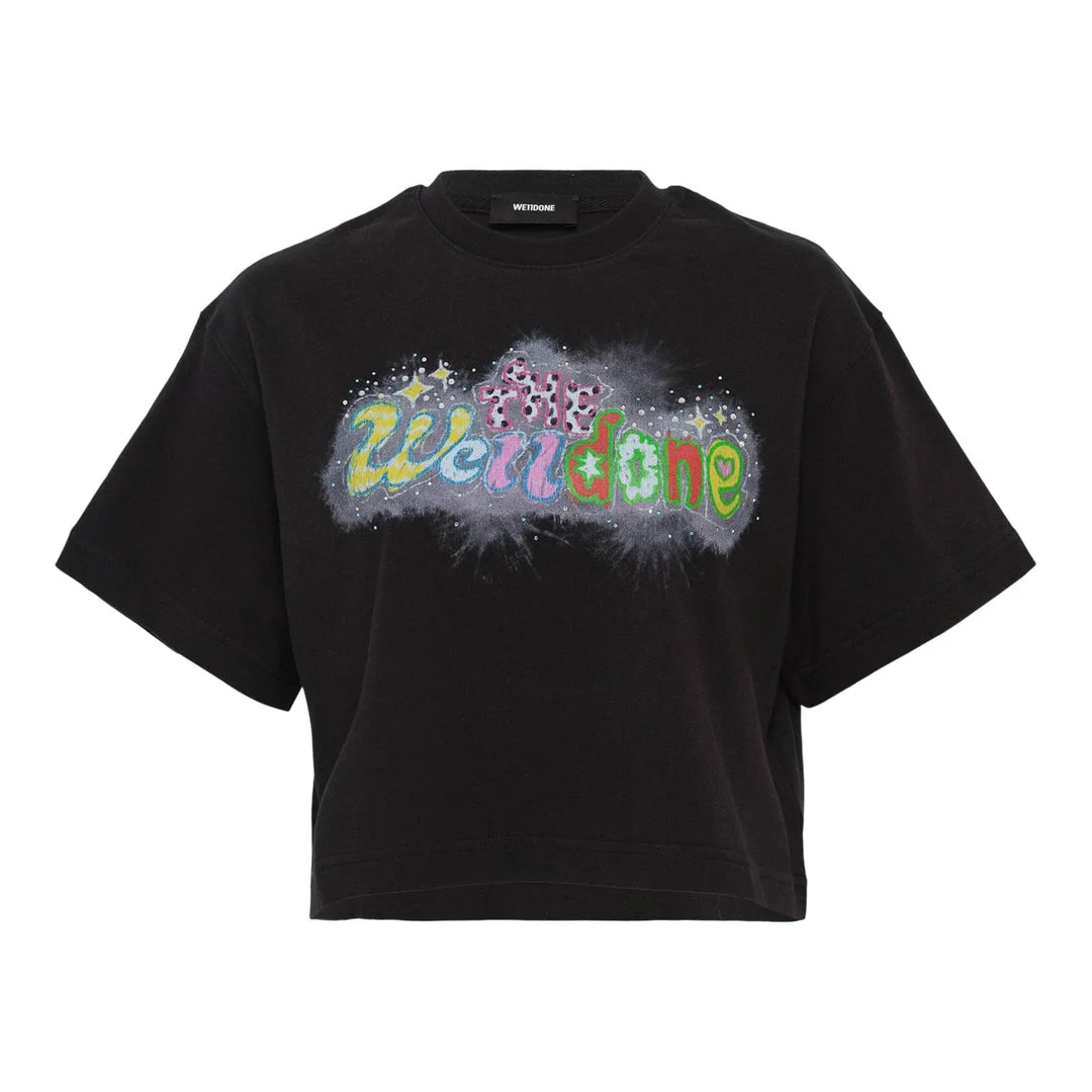 Black Womens Crayon Logo T-Shirt - 1