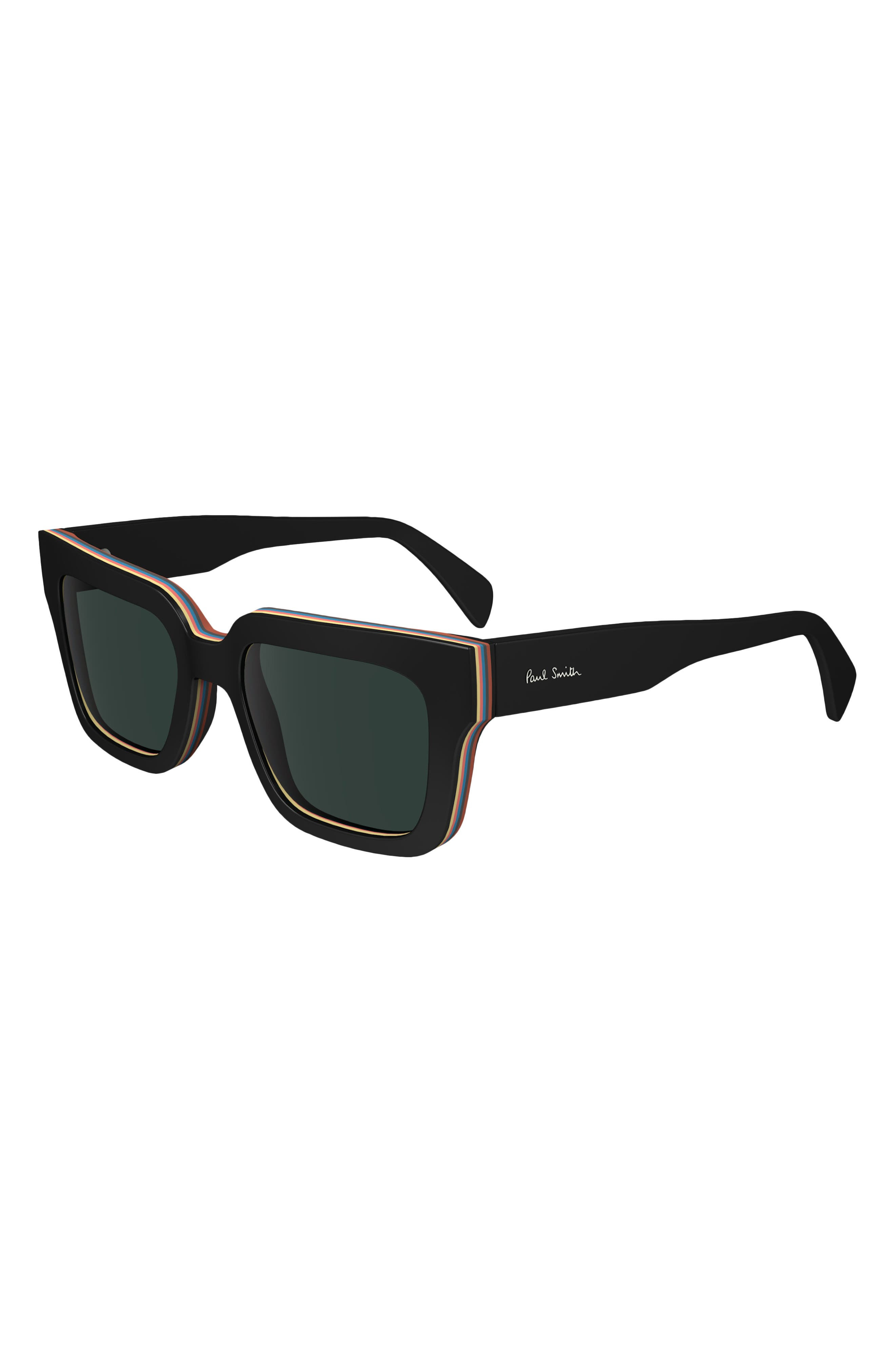 Paul Smith Kenton 52mm Rectangular Sunglasses in Black Multi-Stripe at Nordstrom - 2