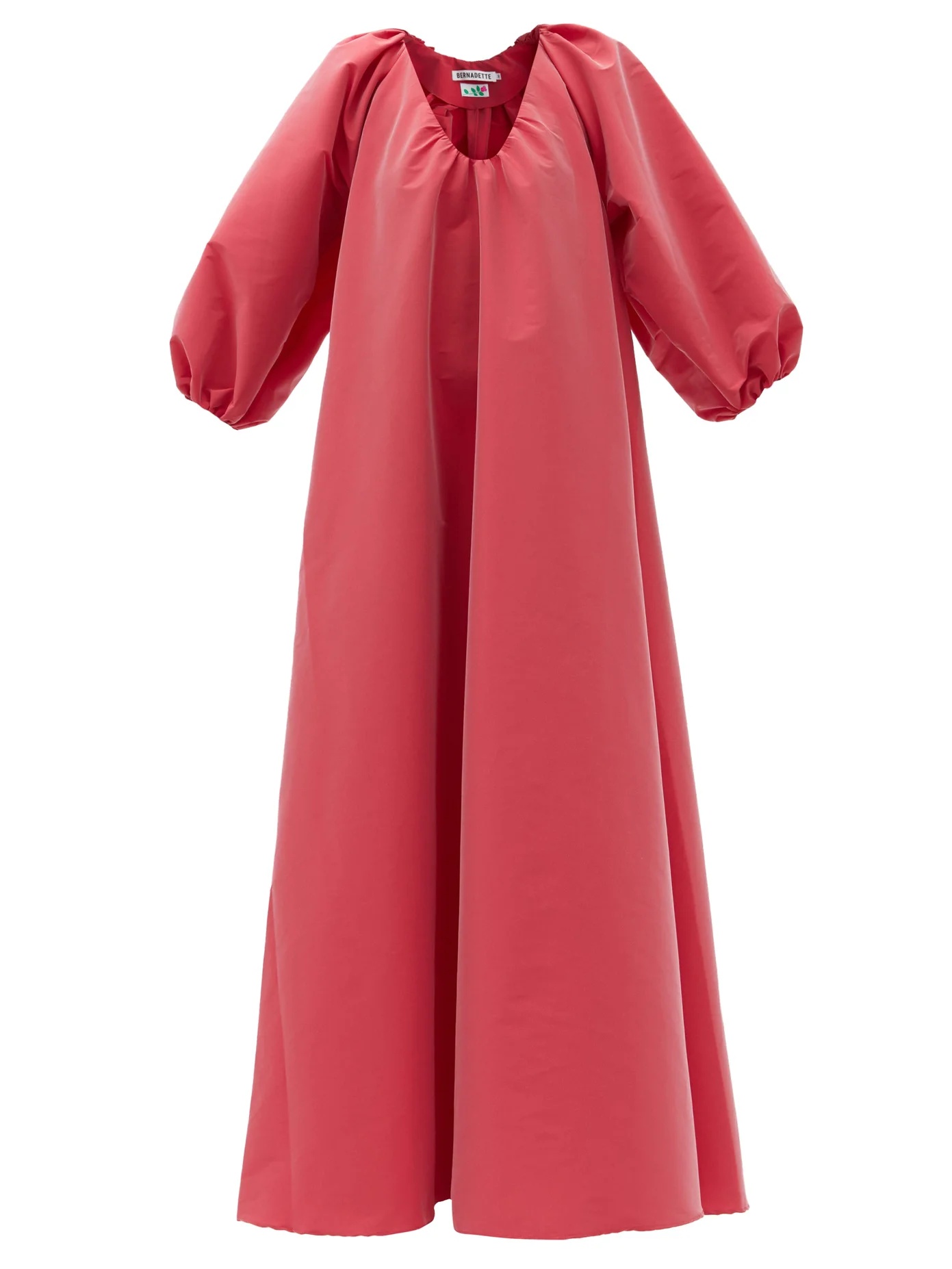 George balloon-sleeve taffeta dress - 1