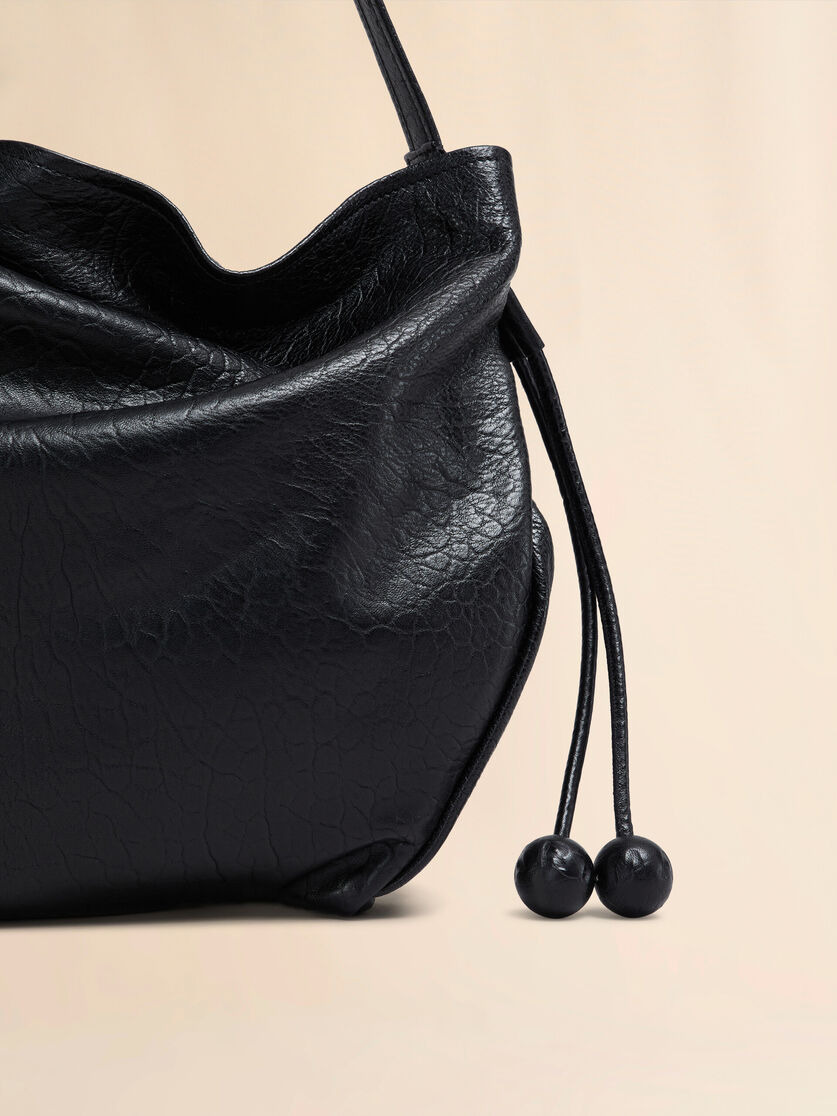 LARGE BLACK NAPPA HOBO BAG - 4