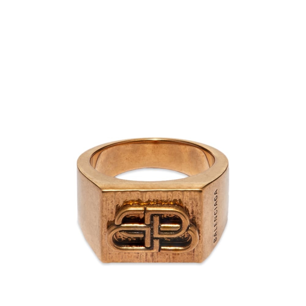 Balenciaga Textured BB Ring - 1