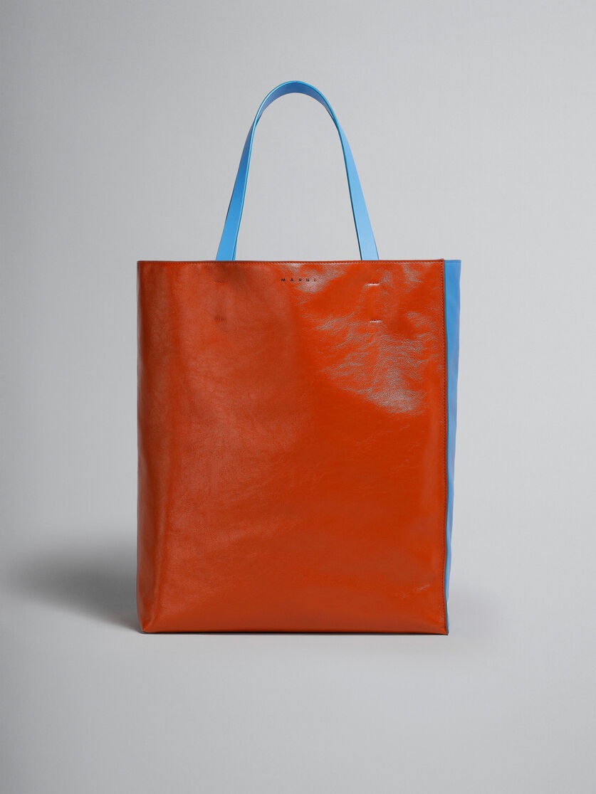 MUSEO SOFT LARGE BAG IN BROWN AND BLUE LEATHER - 1