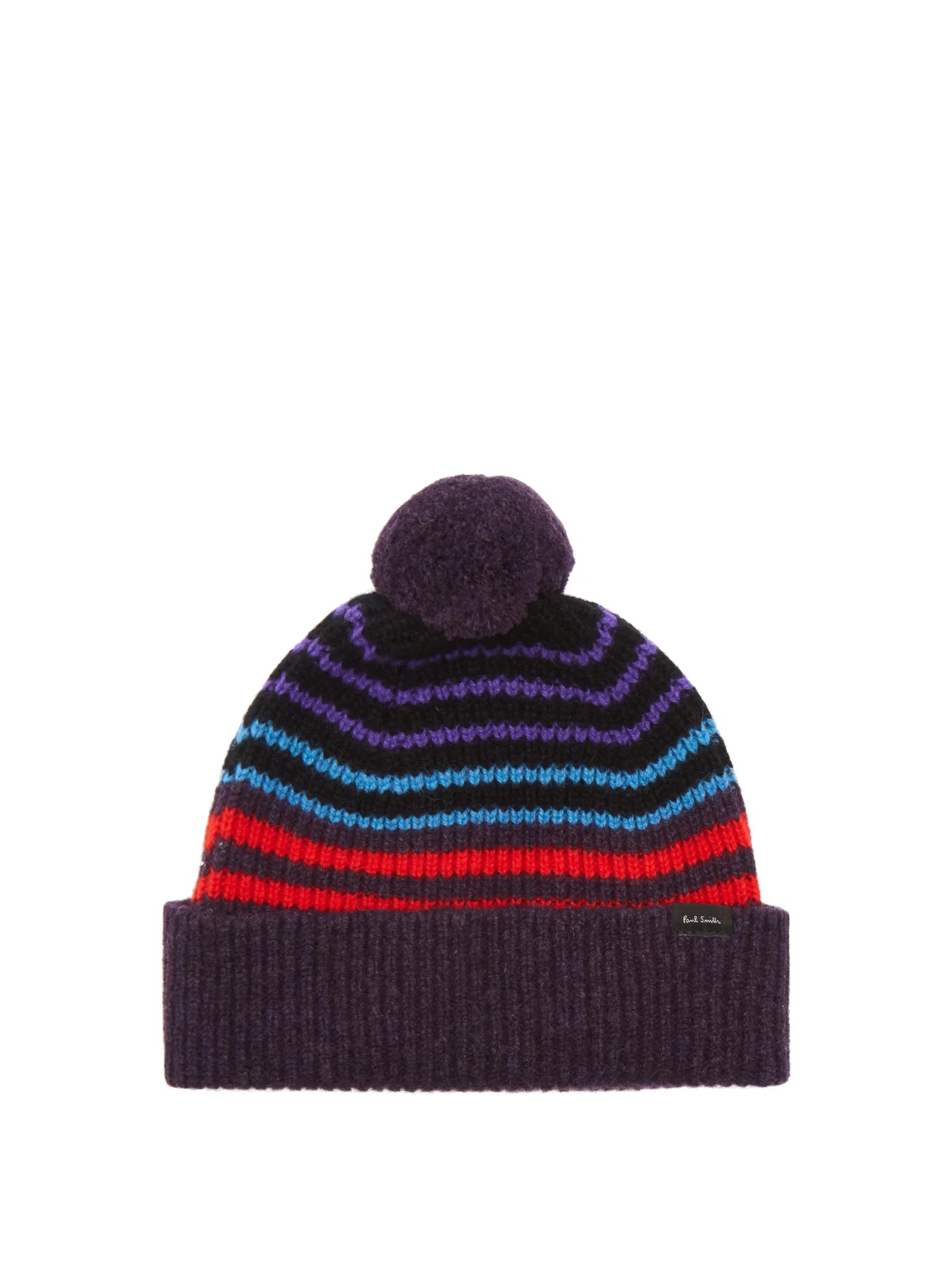 Striped wool beanie hat - 1