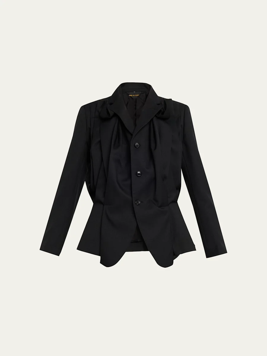 Draped Single-Breasted Blazer - 1