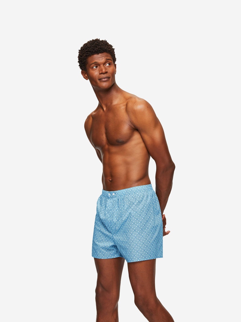 Men's Classic Fit Boxers Ledbury 56 Cotton Batiste Blue - 2