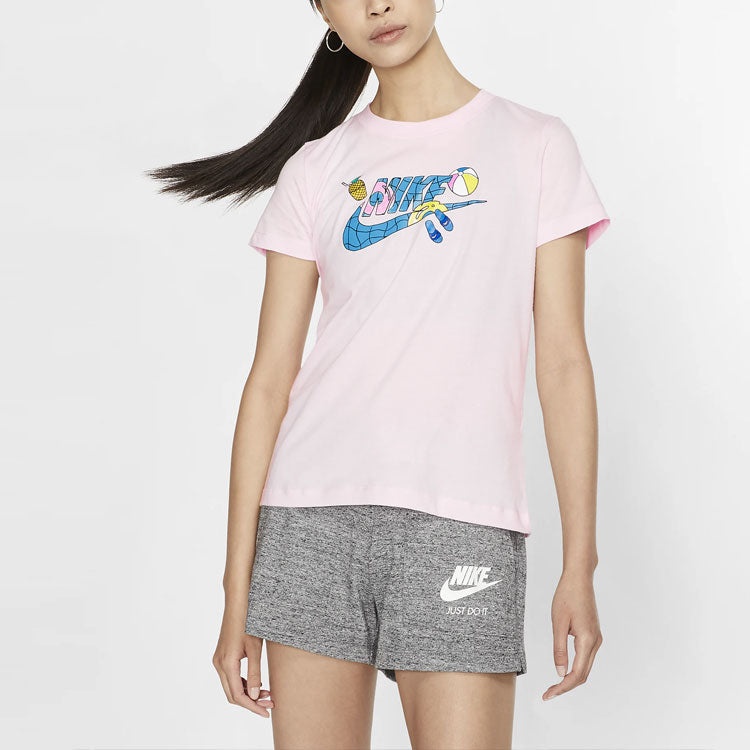 (WMNS) Nike Sportswear Short Sleeve 'Pool Pink' CI1130-663 - 3