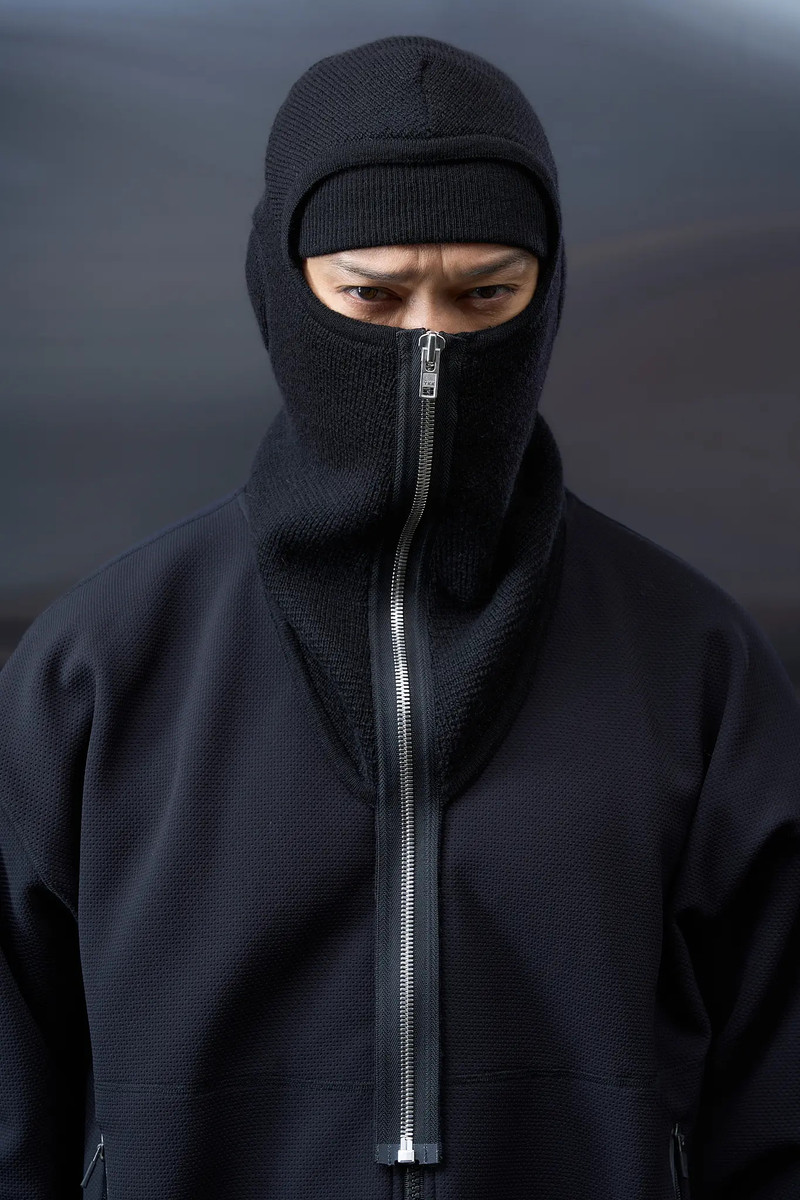 BK2-AK Zippered Baby Llama Balaclava Black 1