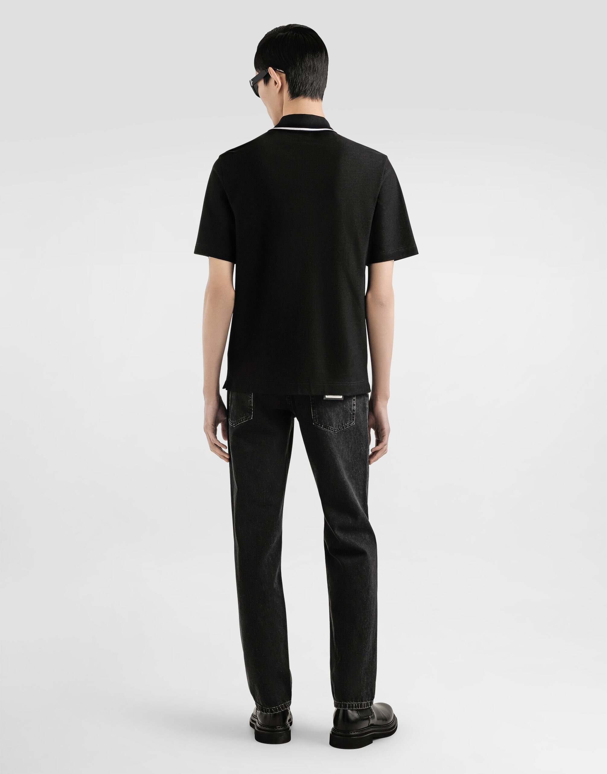Cotton piqué polo shirt - 3