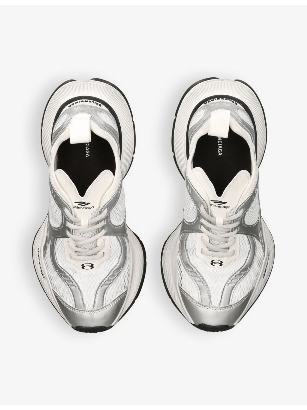 Circuit logo-embossed leather and mesh low-top trainers - 2