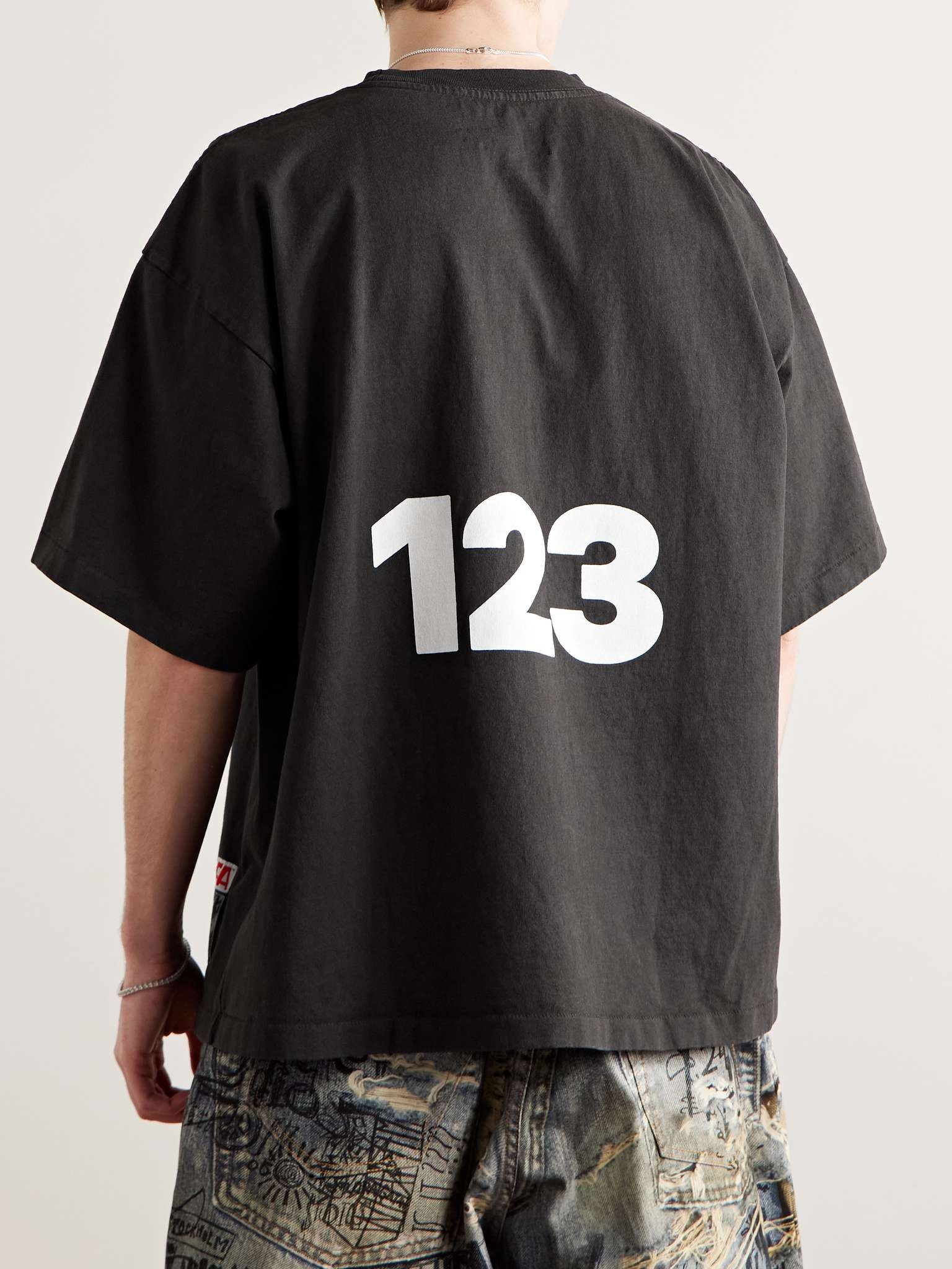 Logo-Print Embroidered Cotton-Jersey T-Shirt - 3